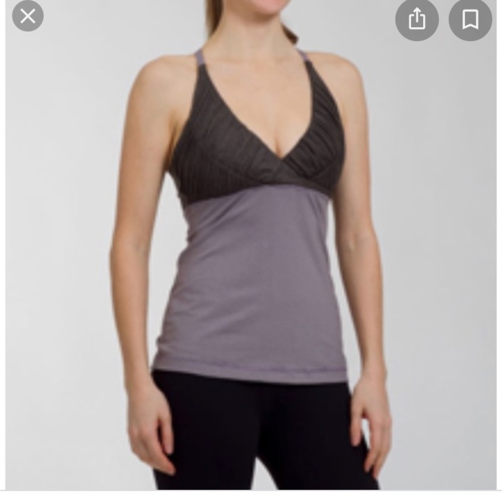 Lululemon Tank S 6 olive green with micro stripes